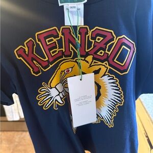 Kenzo Kids Blue T-Shirt with Bold Graphic